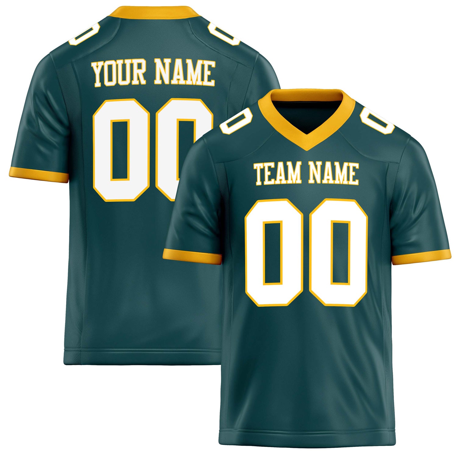 Custom Midnight Green White Solid Colour Football Jersey FT02240730MI264