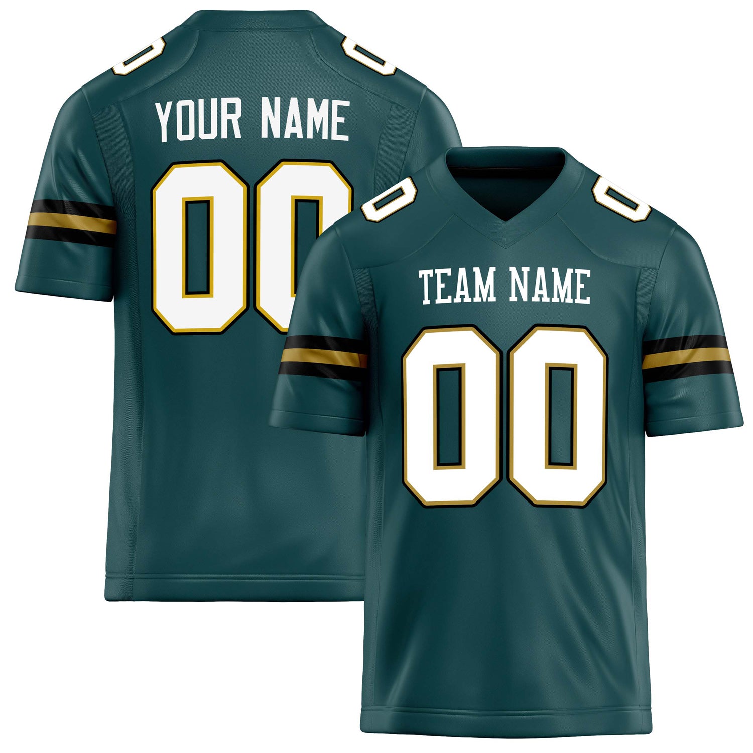 Custom Midnight Green White Solid Colour Football Jersey FT02240730MI266