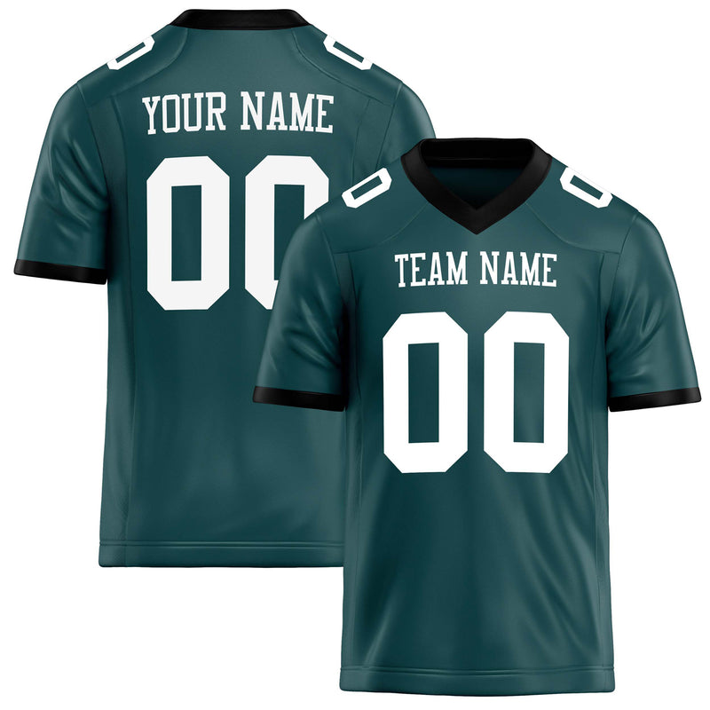 Custom Midnight Green White Solid Colour Football Jersey FT02240730MI268