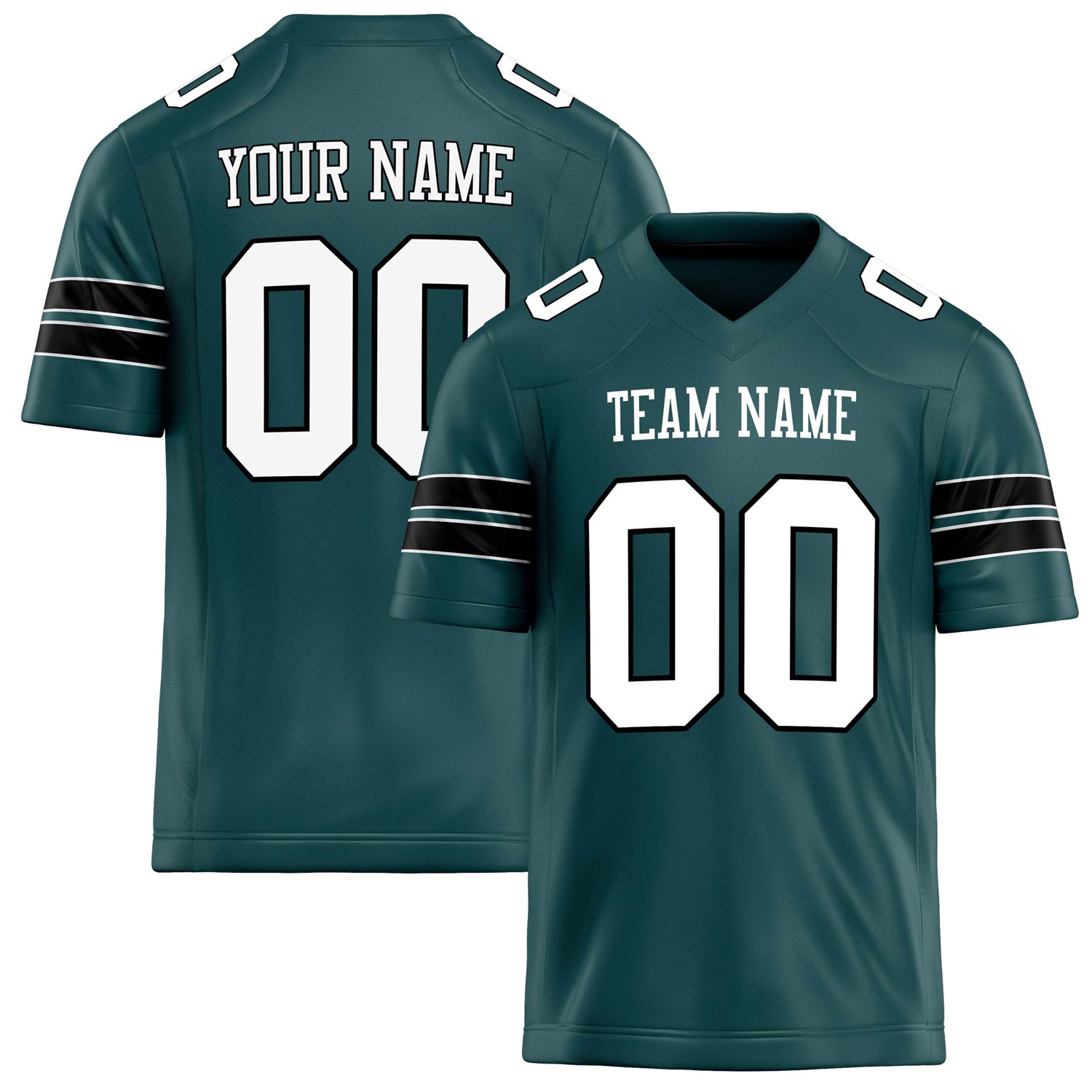 Custom Midnight Green White Solid Colour Football Jersey FT02240730MI269