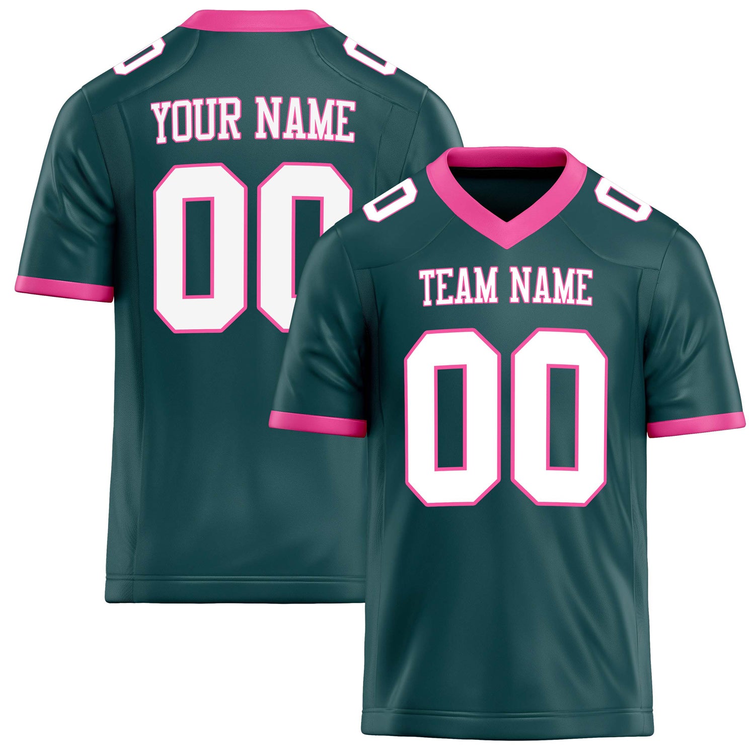 Custom Midnight Green White Solid Colour Football Jersey FT02240730MI271