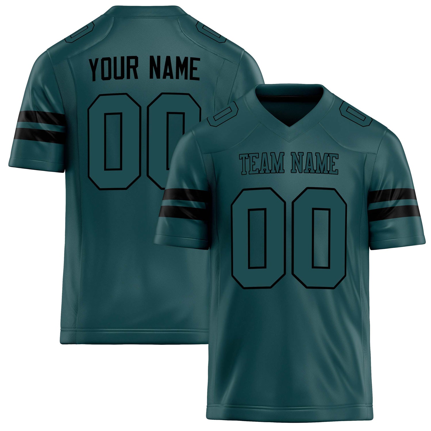Custom Midnight Green Black Solid Colour Football Jersey FT02240730MI273
