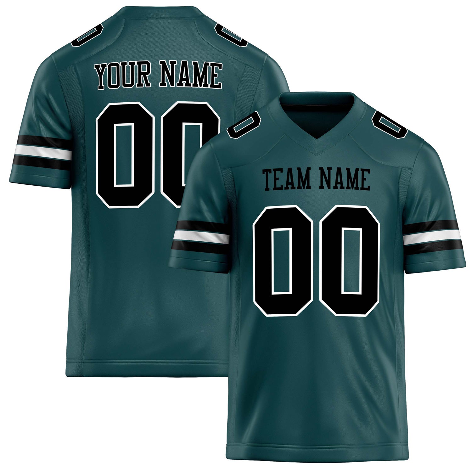 Custom Midnight Green Black Solid Colour Football Jersey FT02240730MI274