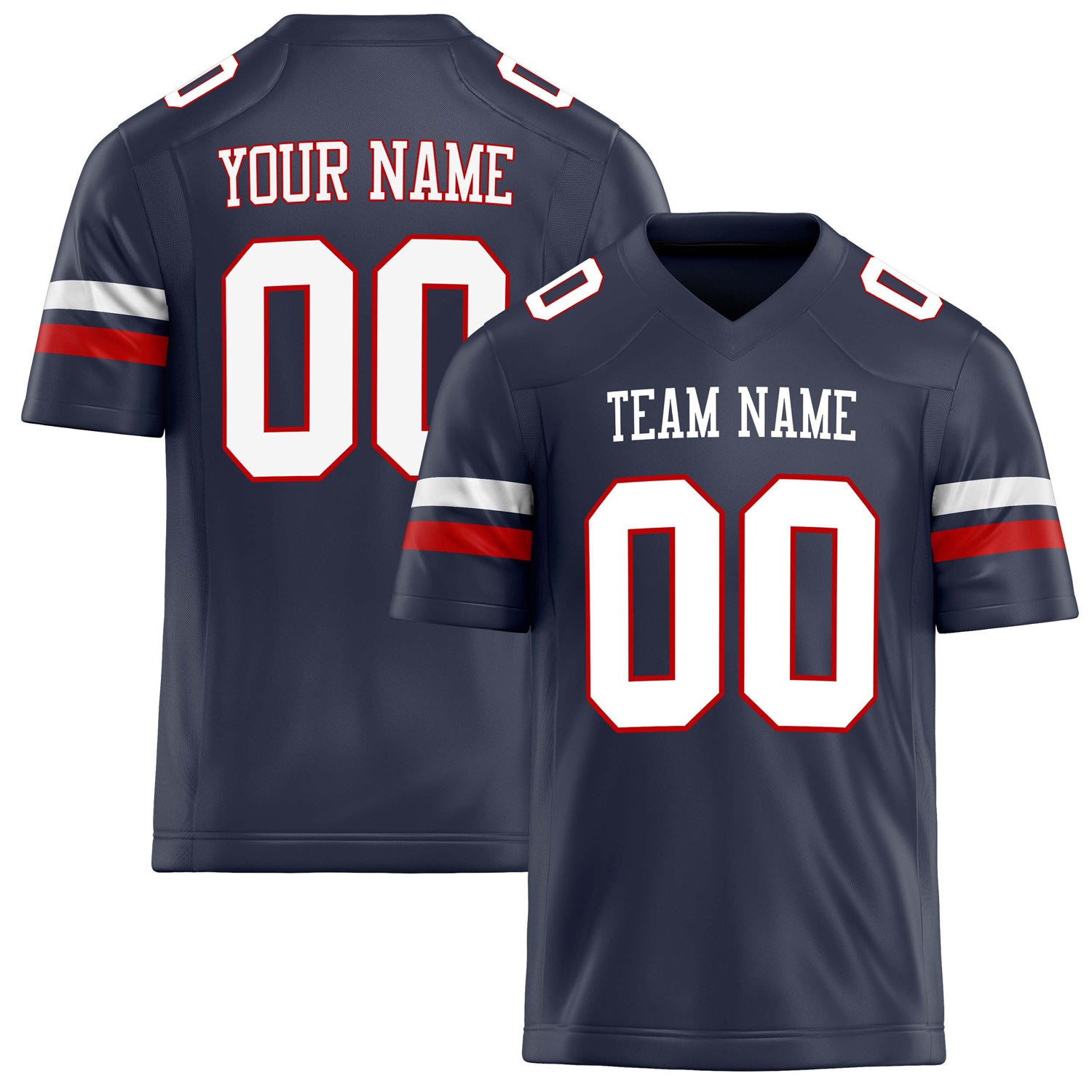 Custom Navy White Solid Colour Football Jersey FT02240730NA276