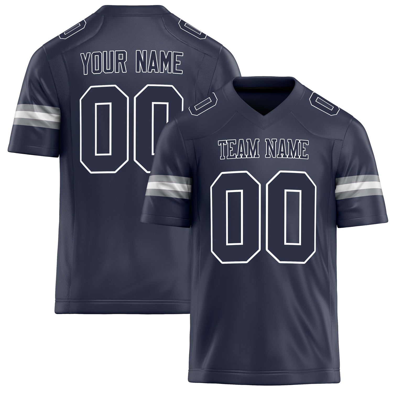 Custom Navy White Solid Colour Football Jersey FT02240730NA279