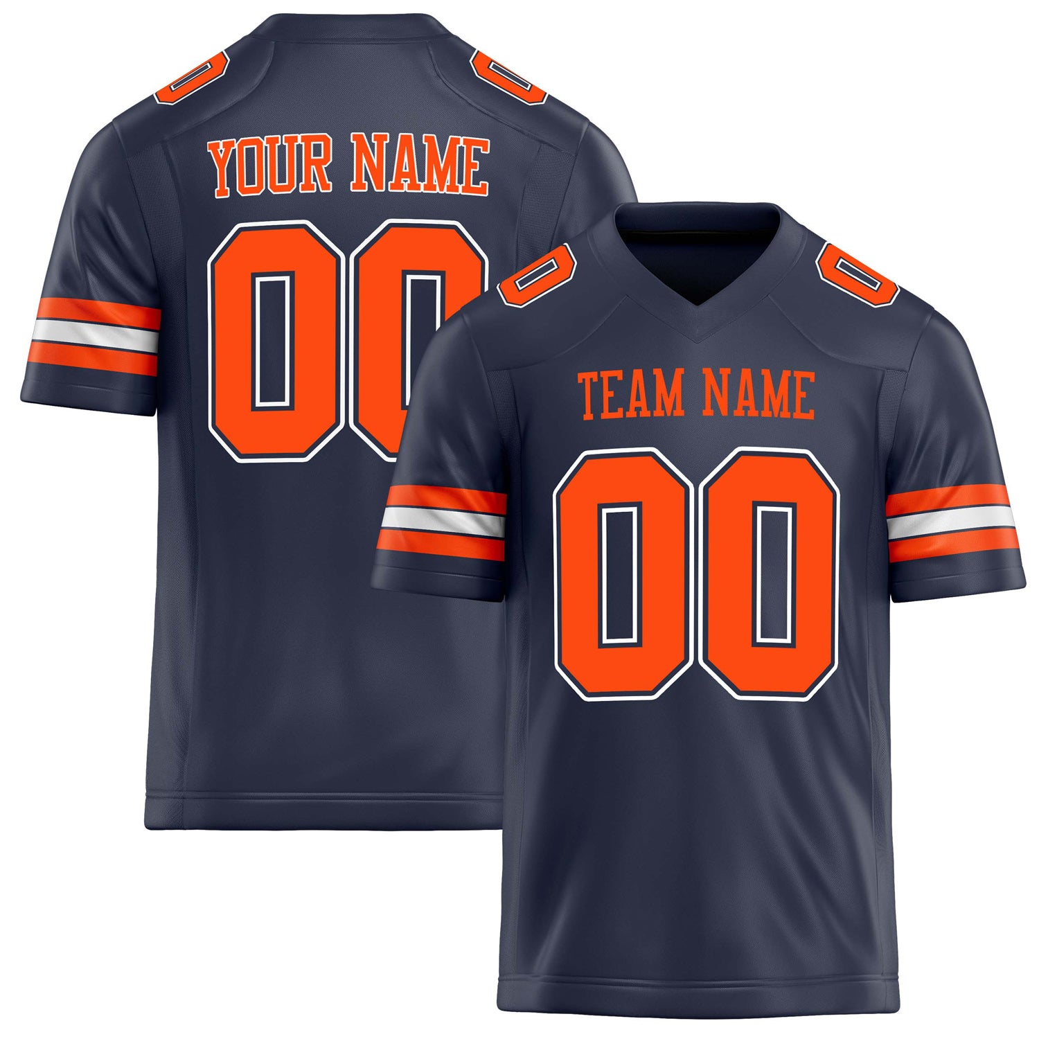 Custom Navy orange Solid Colour Football Jersey FT02240730NA282