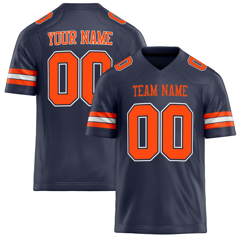 Custom Navy orange Solid Colour Football Jersey FT02240730NA282