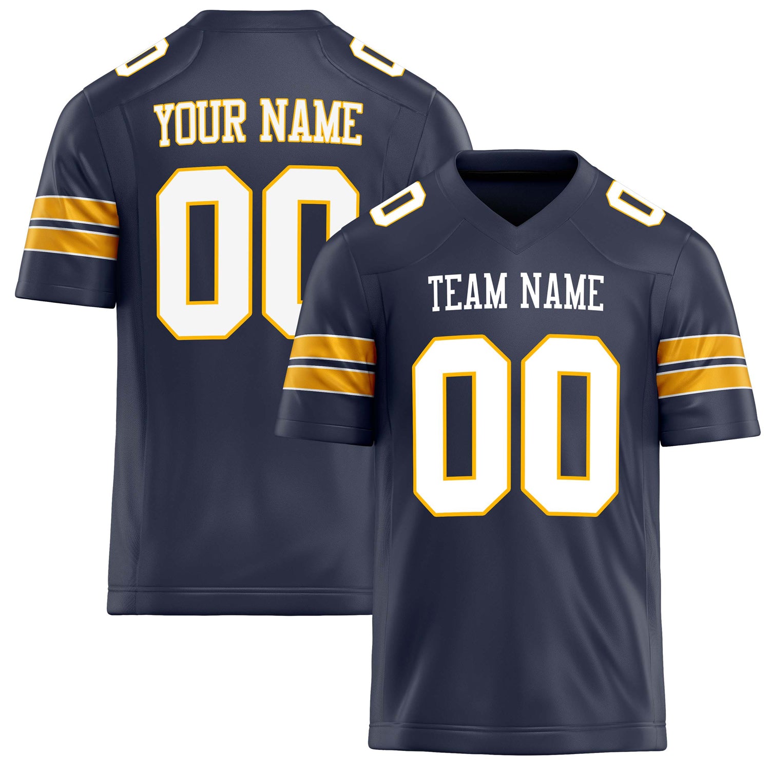 Custom Navy White Solid Colour Football Jersey FT02240730NA286