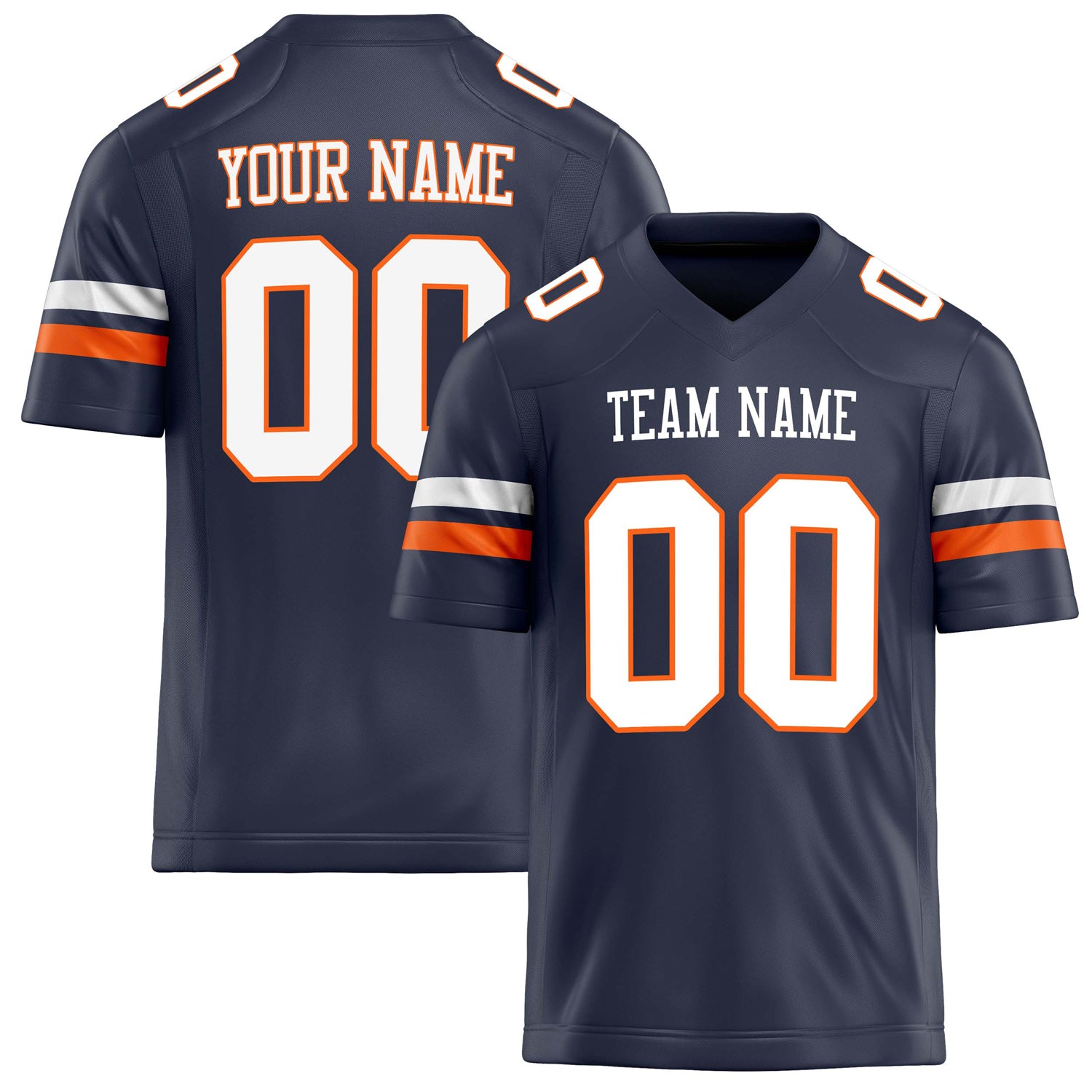 Custom Navy White Solid Colour Football Jersey FT02240730NA291