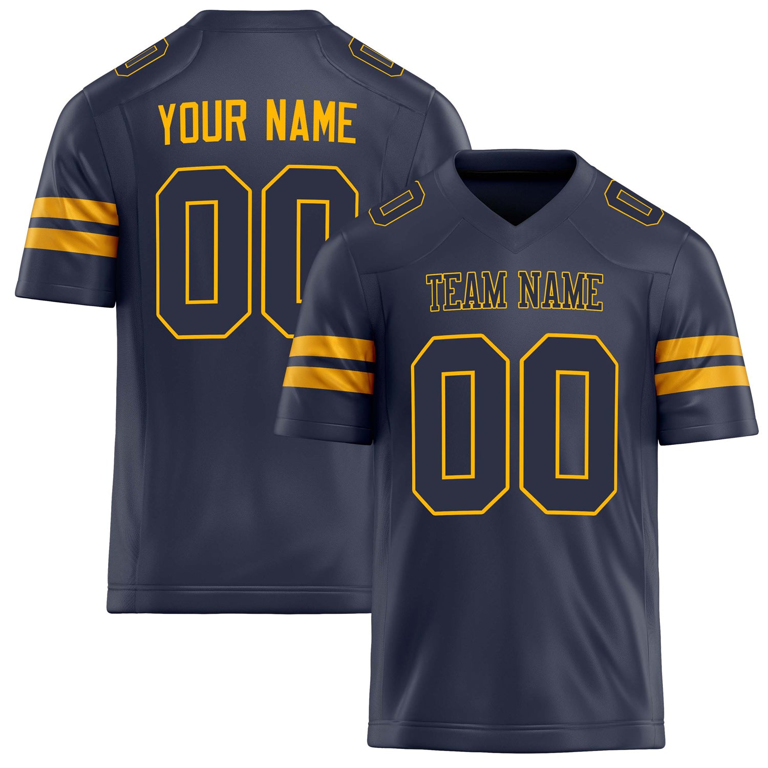 Custom Navy gold Solid Colour Football Jersey FT02240730NA294