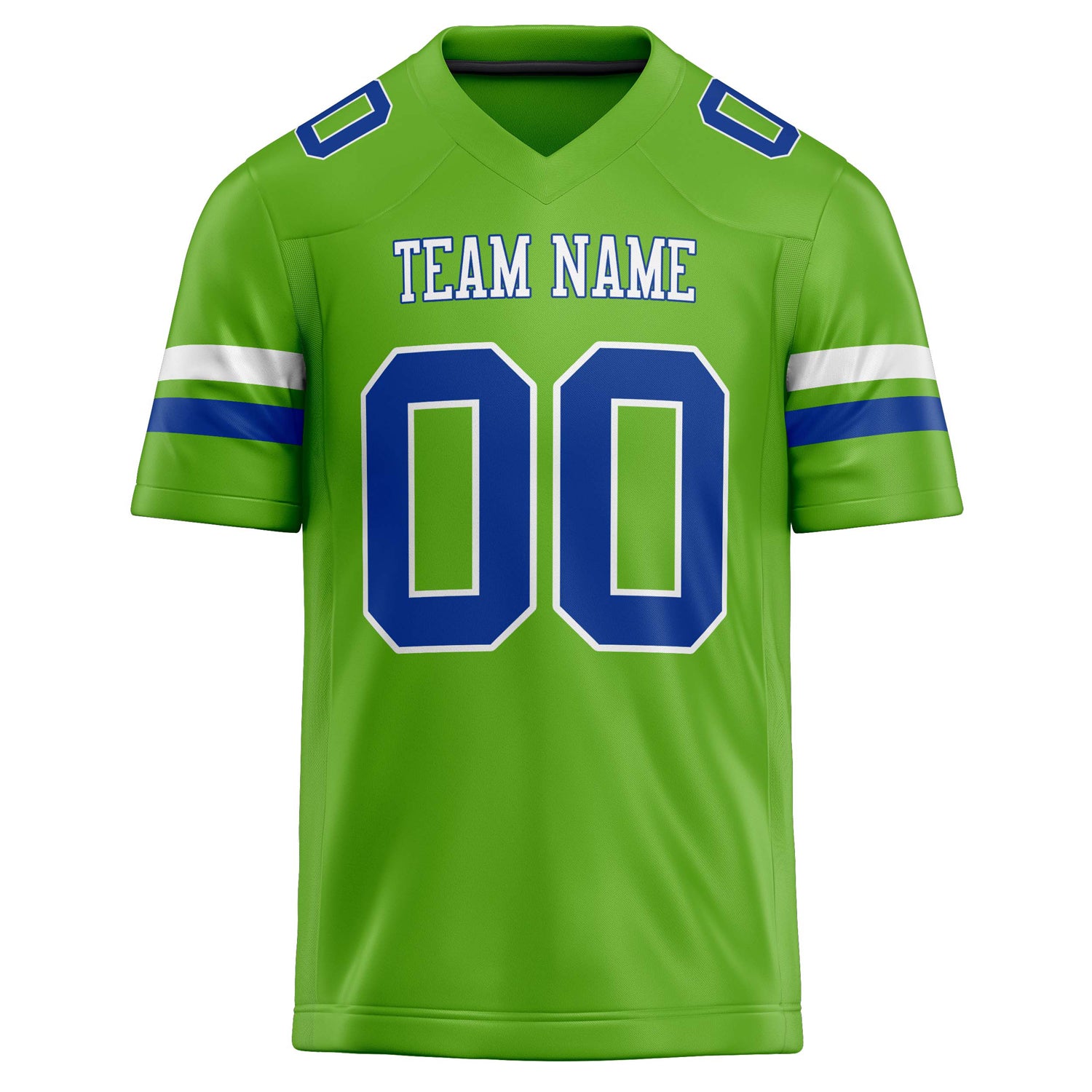 Custom Neon Green royal Solid Colour Football Jersey