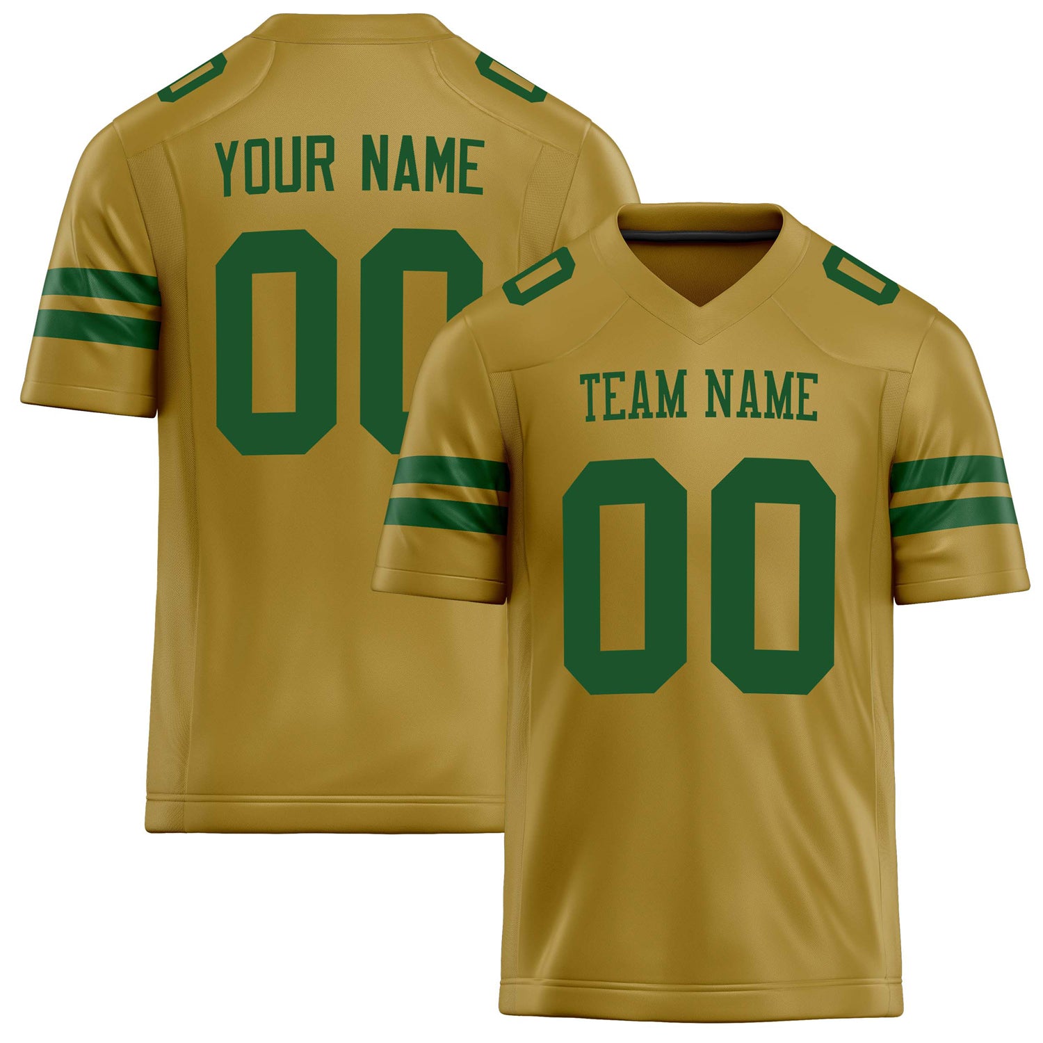 Custom Old Gold kelly green Solid Colour Football Jersey FT02240730OL315