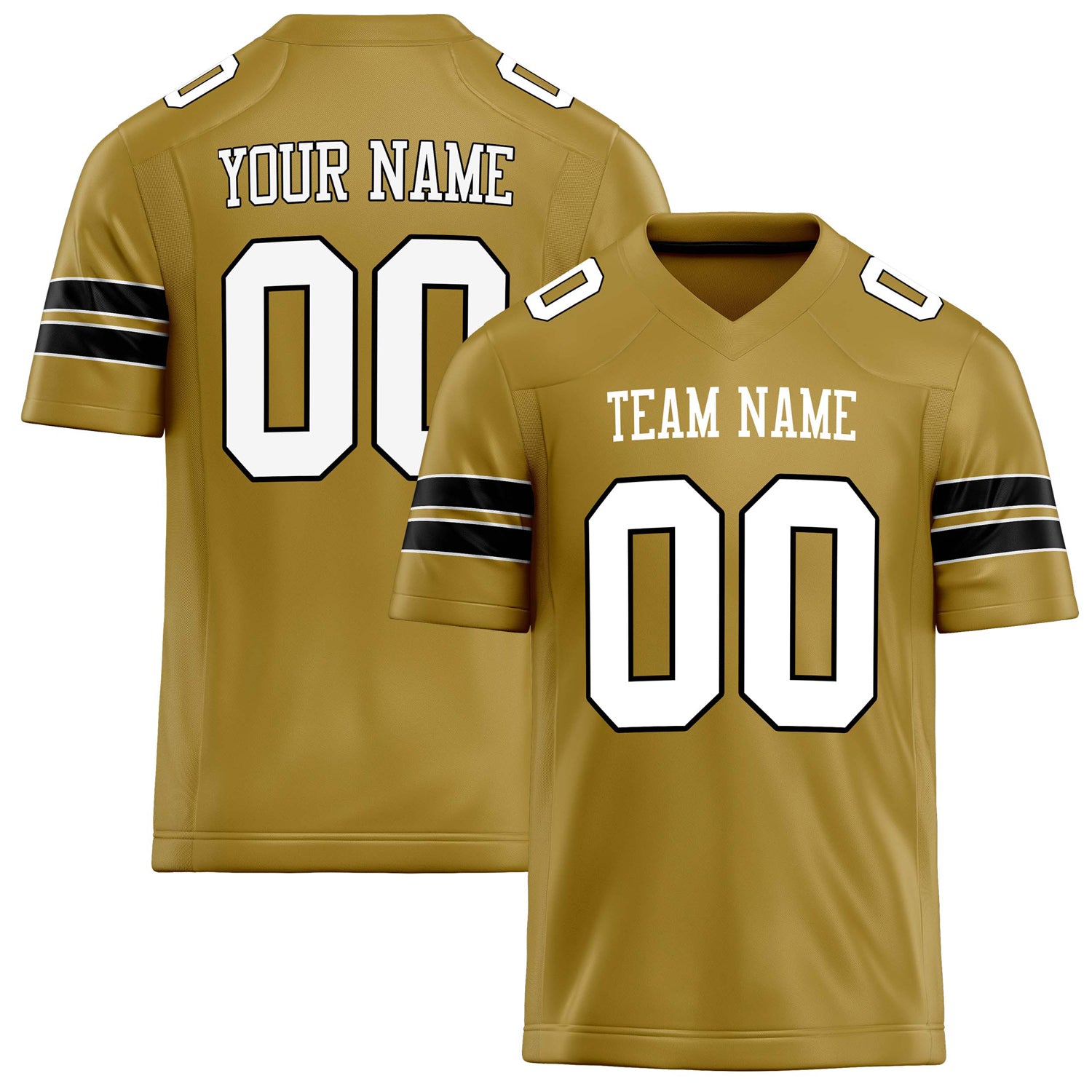 Custom Old Gold White Solid Colour Football Jersey FT02240730OL316