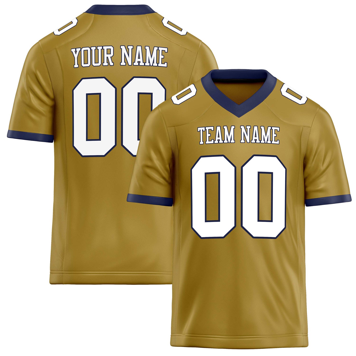 Custom Old Gold White Solid Colour Football Jersey FT02240730OL320