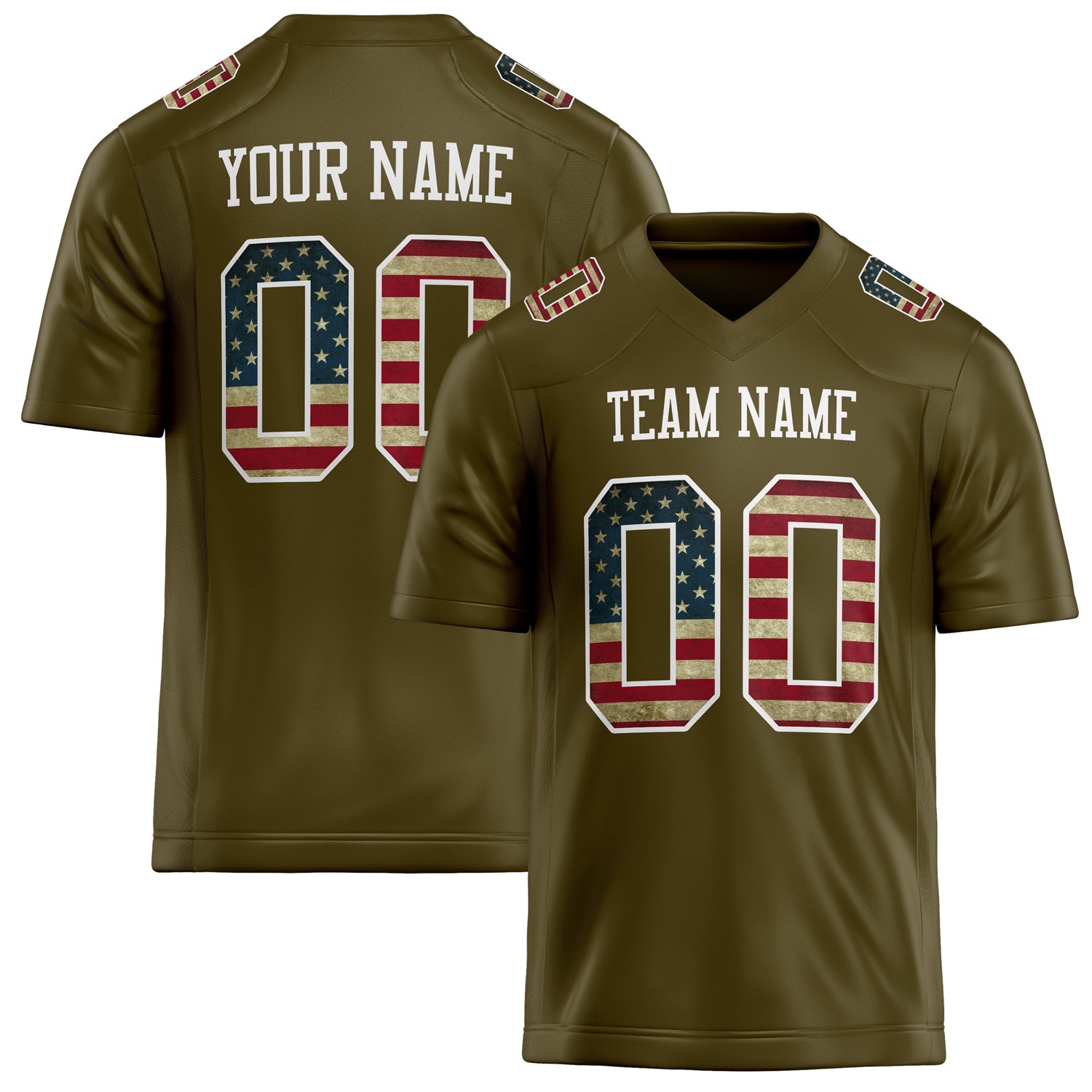 Custom Olive White Solid Colour Football Jersey FT02240730OL335