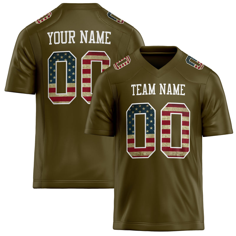 Custom Olive White Solid Colour Football Jersey FT02240730OL335
