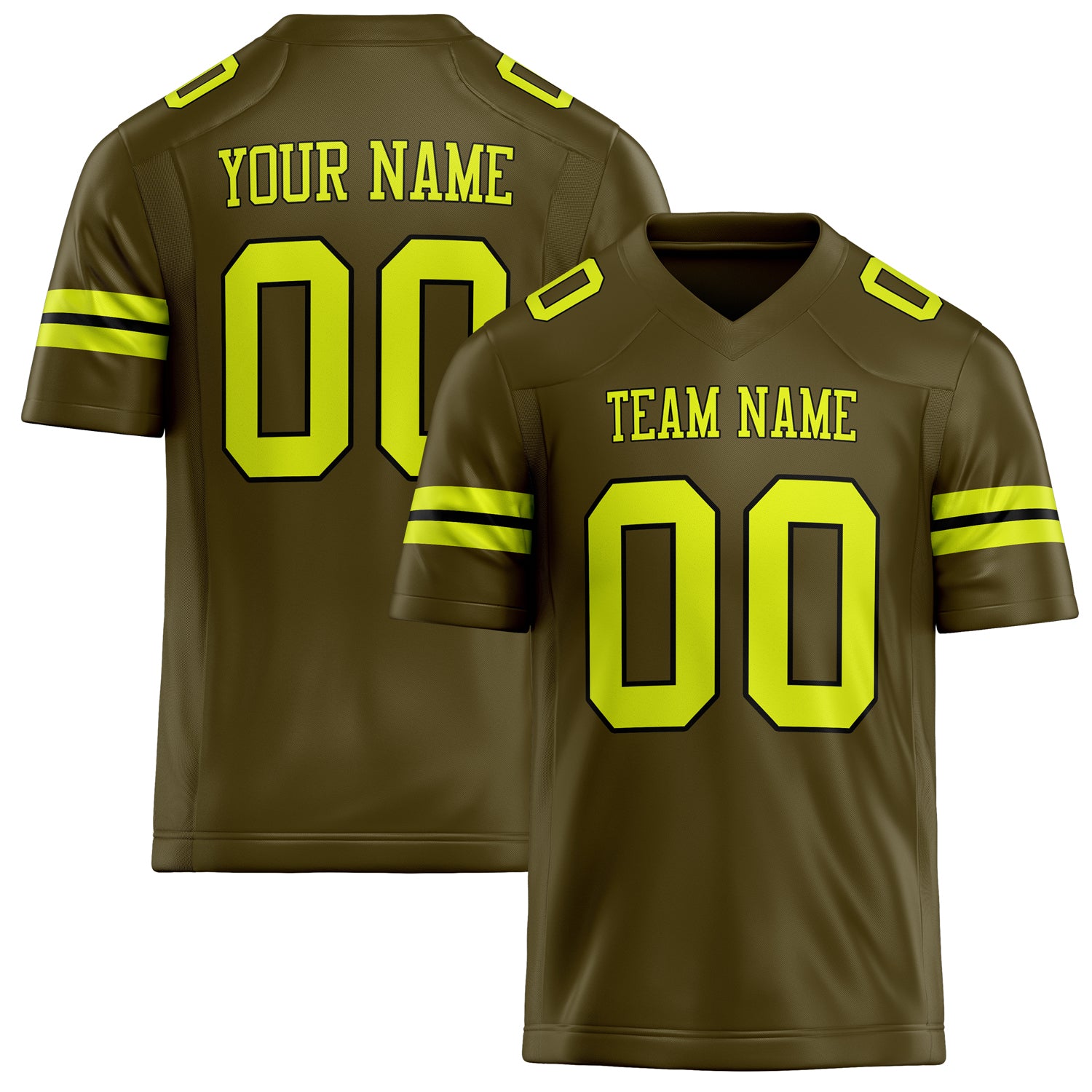 Custom Olive neon yellow Solid Colour Football Jersey FT02240730OL336