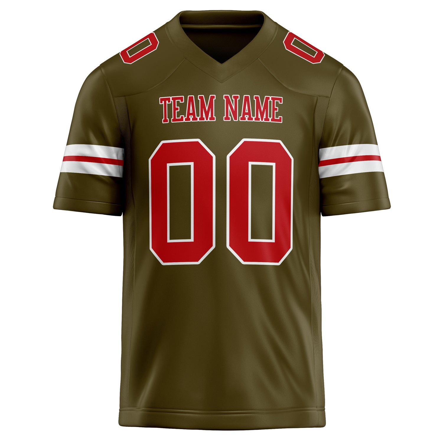 Custom Olive red Solid Colour Football Jersey