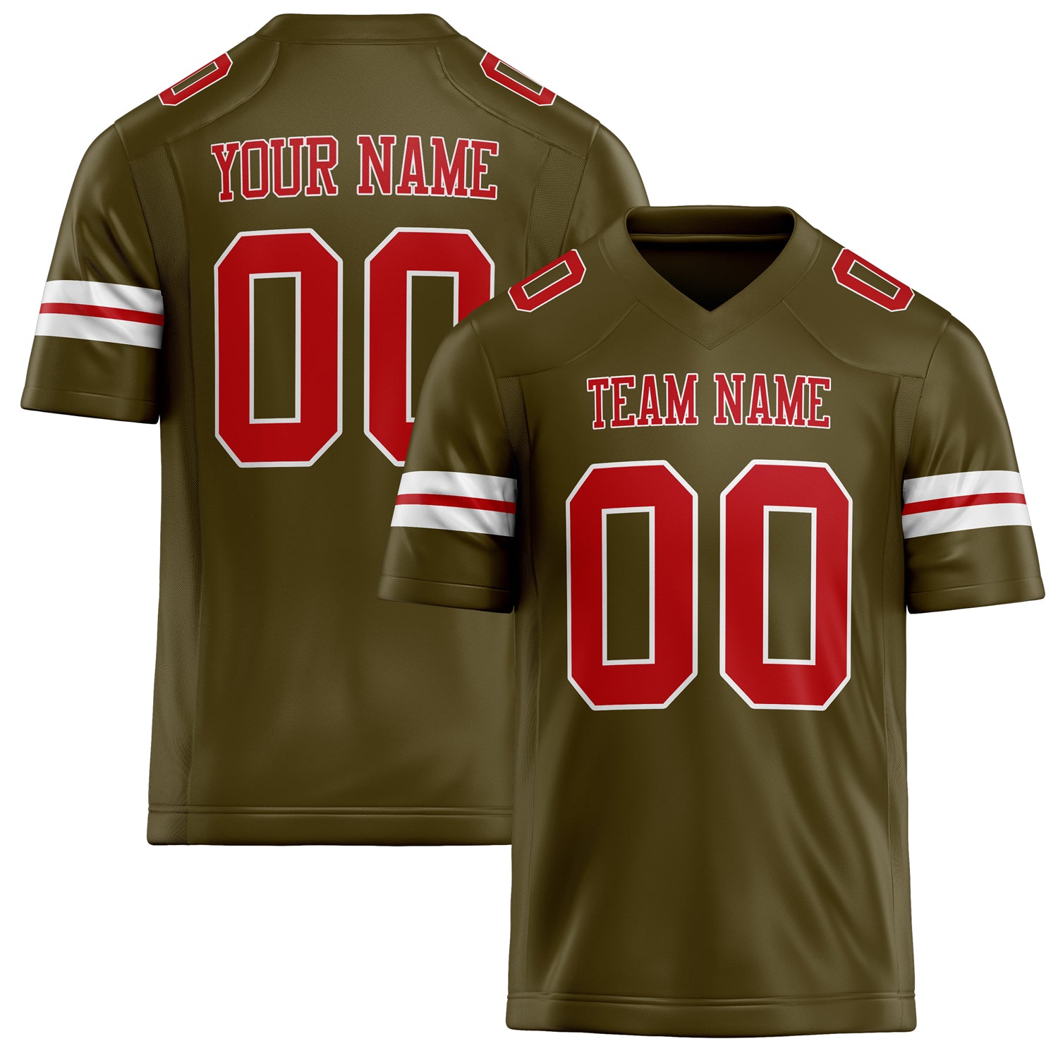 Custom Olive red Solid Colour Football Jersey FT02240730OL337