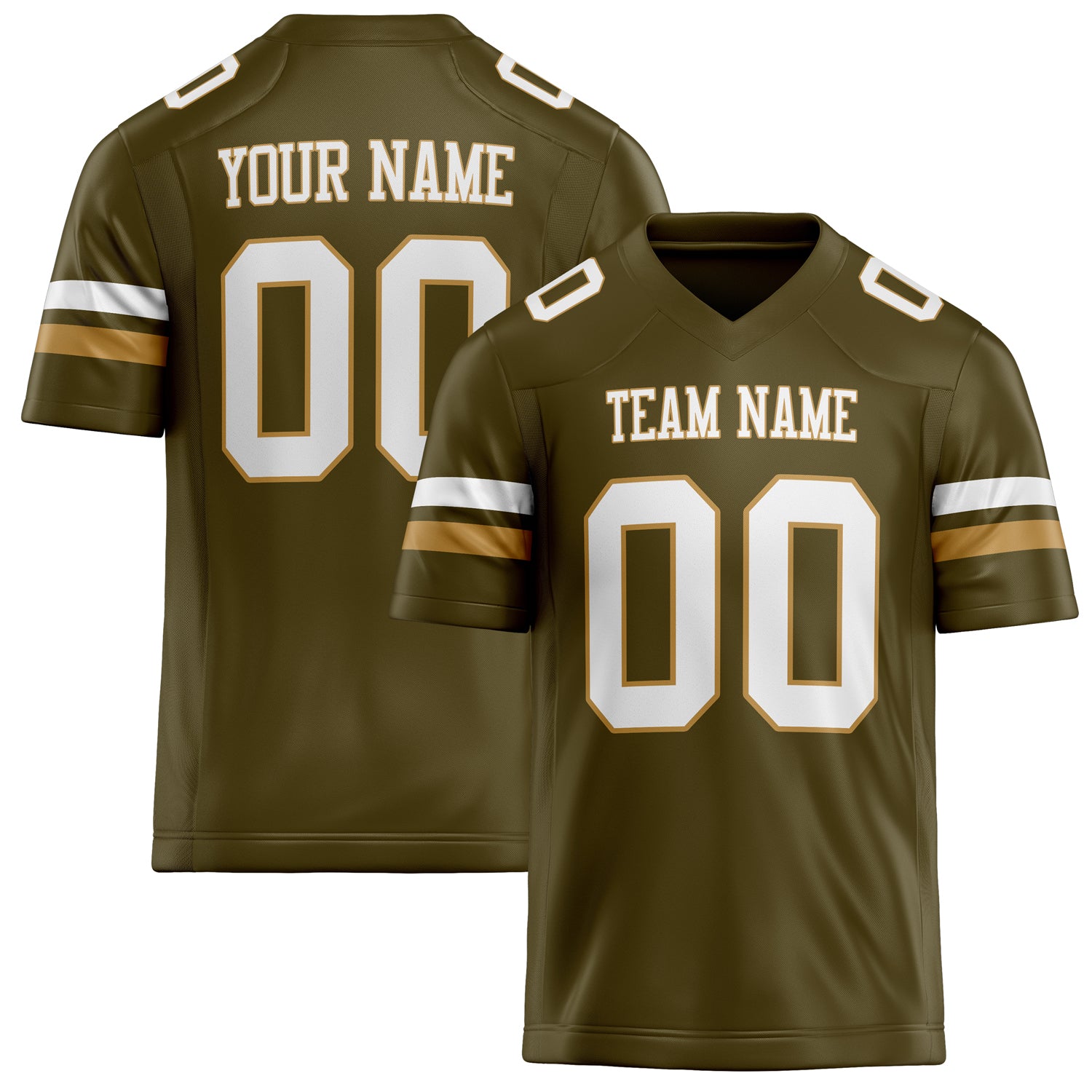 Custom Olive White Solid Colour Football Jersey FT02240730OL338
