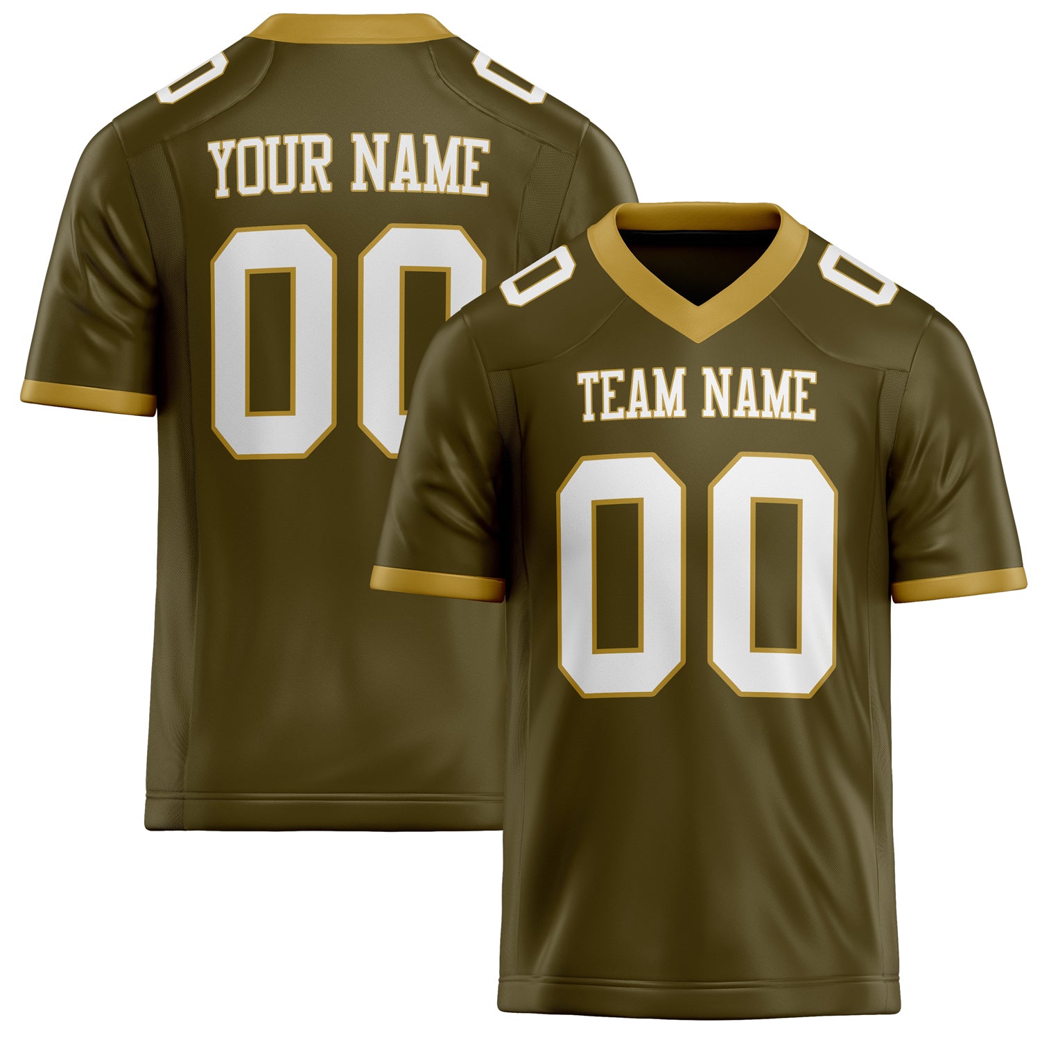 Custom Olive White Solid Colour Football Jersey FT02240730OL343