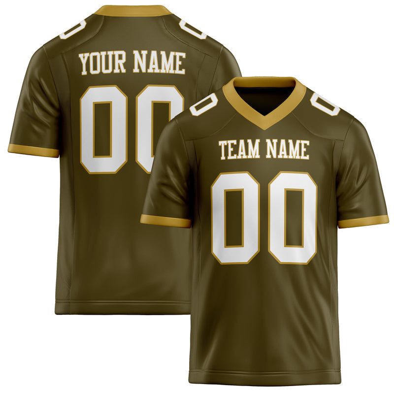 Custom Olive White Solid Colour Football Jersey FT02240730OL343