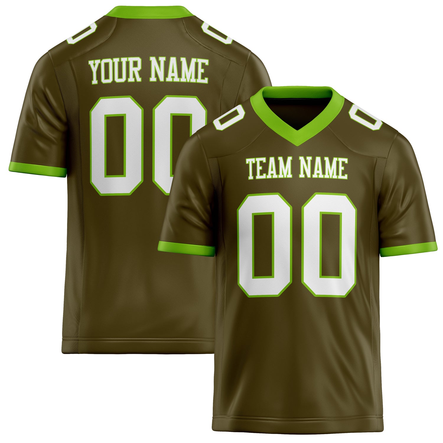 Custom Olive White Solid Colour Football Jersey FT02240730OL344