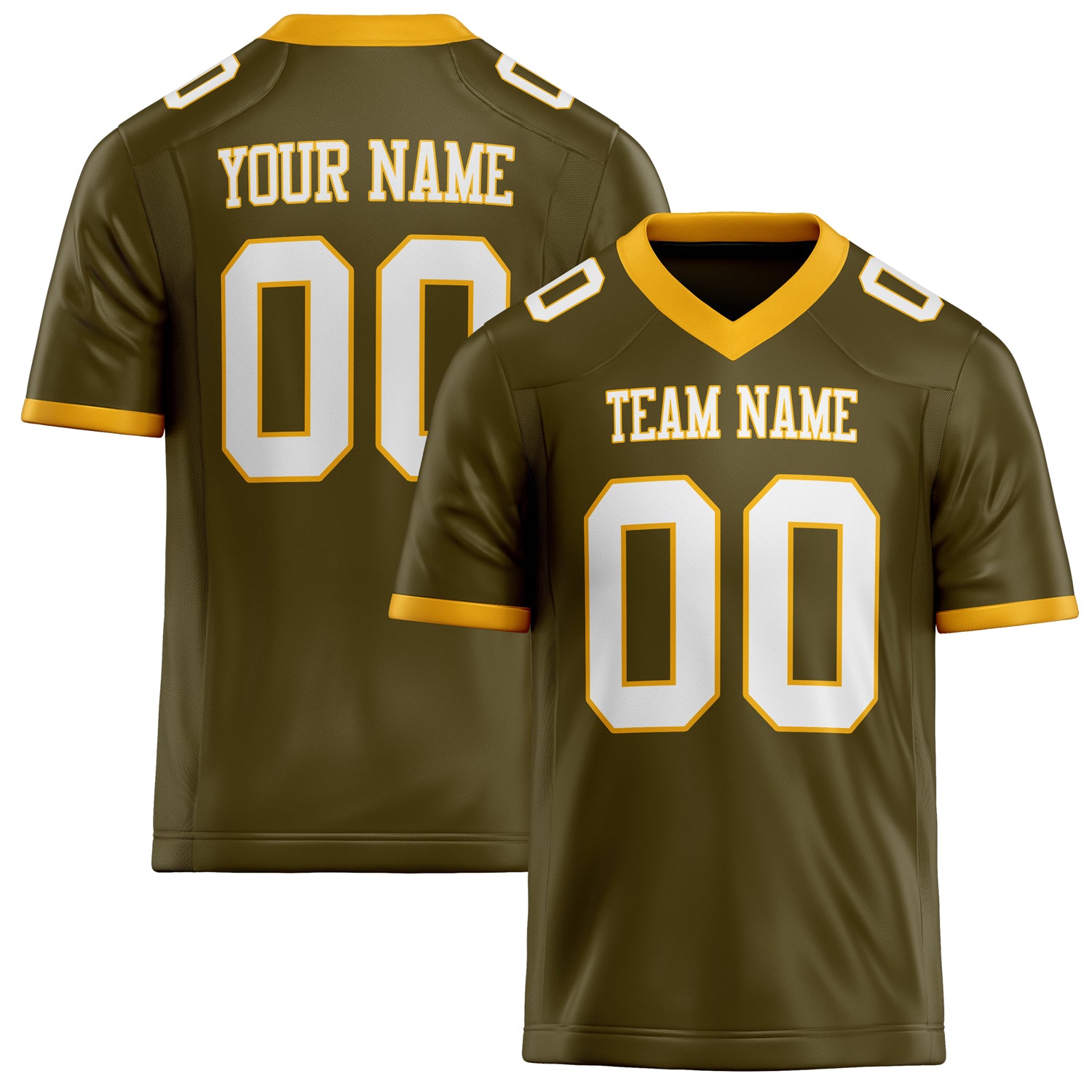Custom Olive White Solid Colour Football Jersey FT02240730OL345
