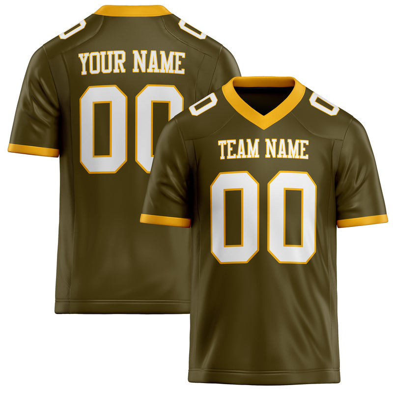 Custom Olive White Solid Colour Football Jersey FT02240730OL345