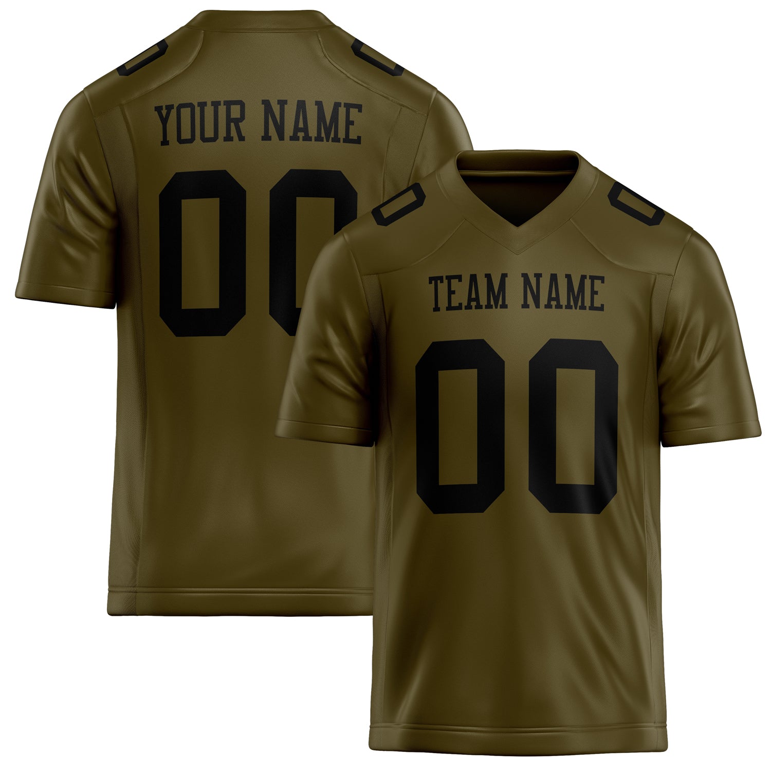 Custom Olive Black Solid Colour Football Jersey FT02240730OL348