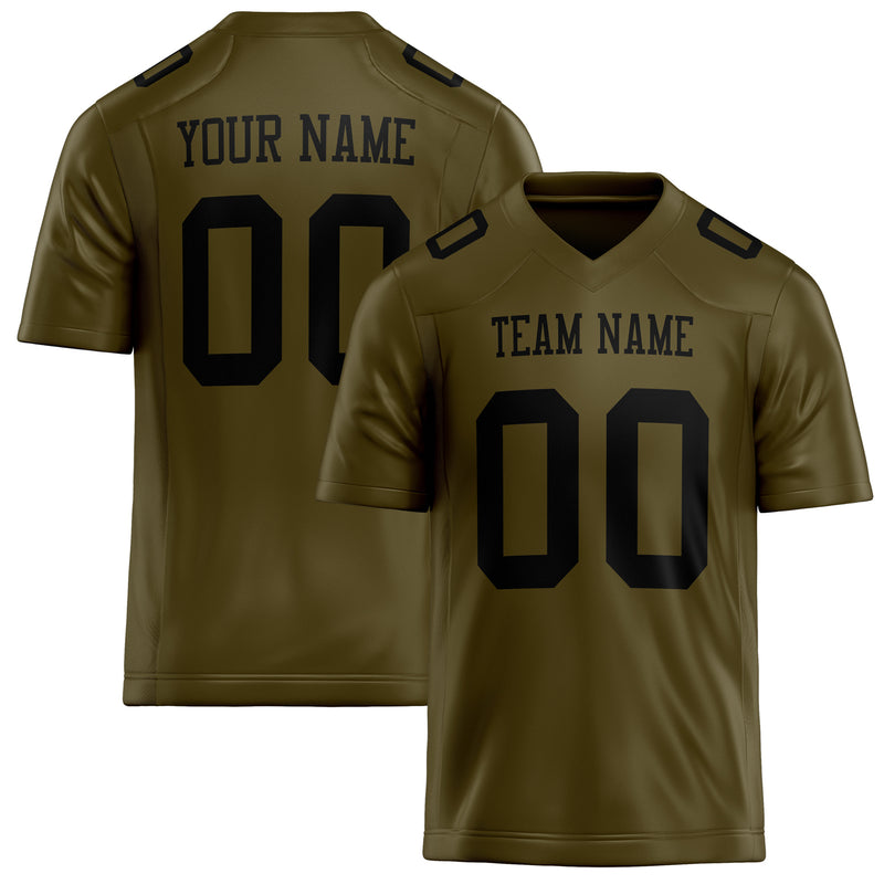 Custom Olive Black Solid Colour Football Jersey FT02240730OL348