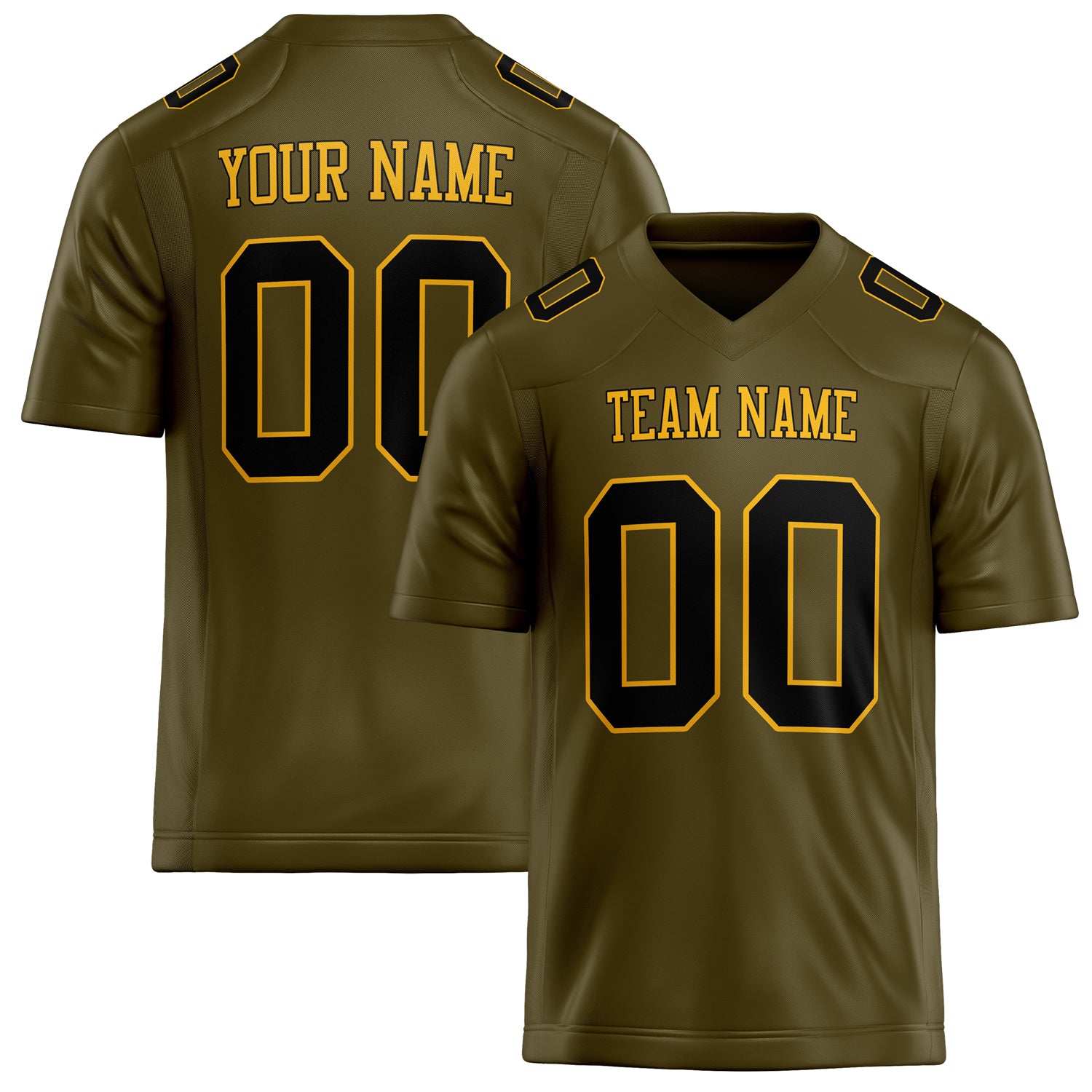 Custom Olive Black Solid Colour Football Jersey FT02240730OL352