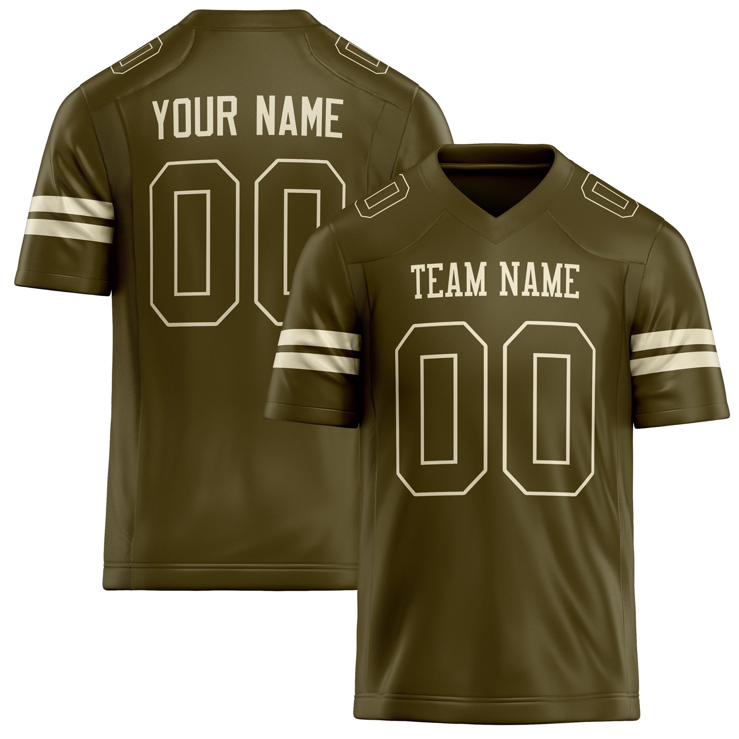 Custom Olive cream Solid Colour Football Jersey FT02240730OL353
