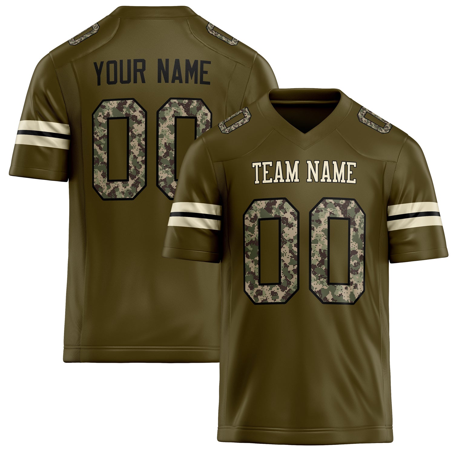 Custom Olive cream Solid Colour Football Jersey FT02240730OL354