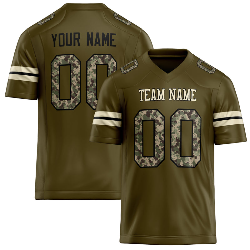 Custom Olive cream Solid Colour Football Jersey FT02240730OL354