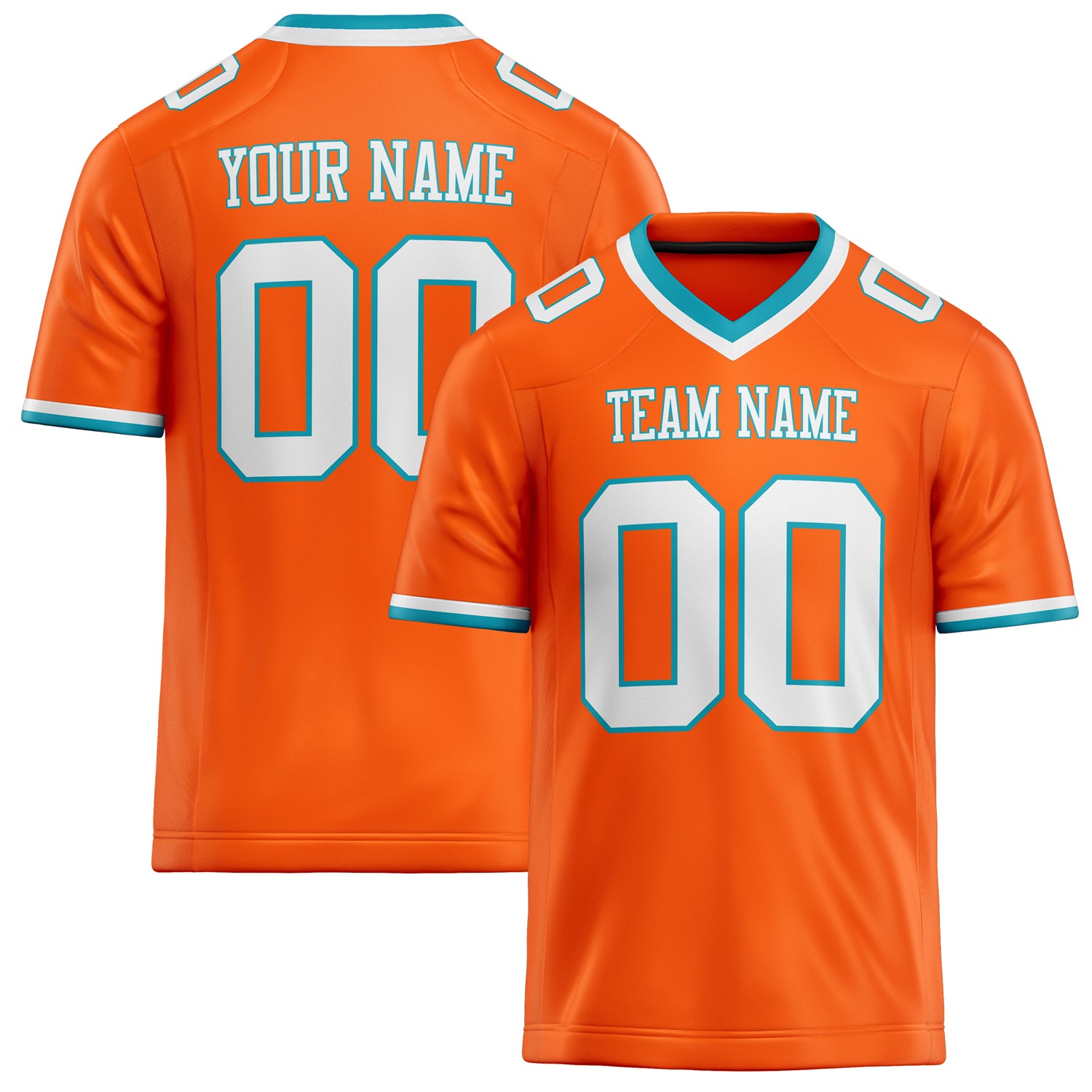 Custom Orange White Solid Colour Football Jersey FT02240730OR360