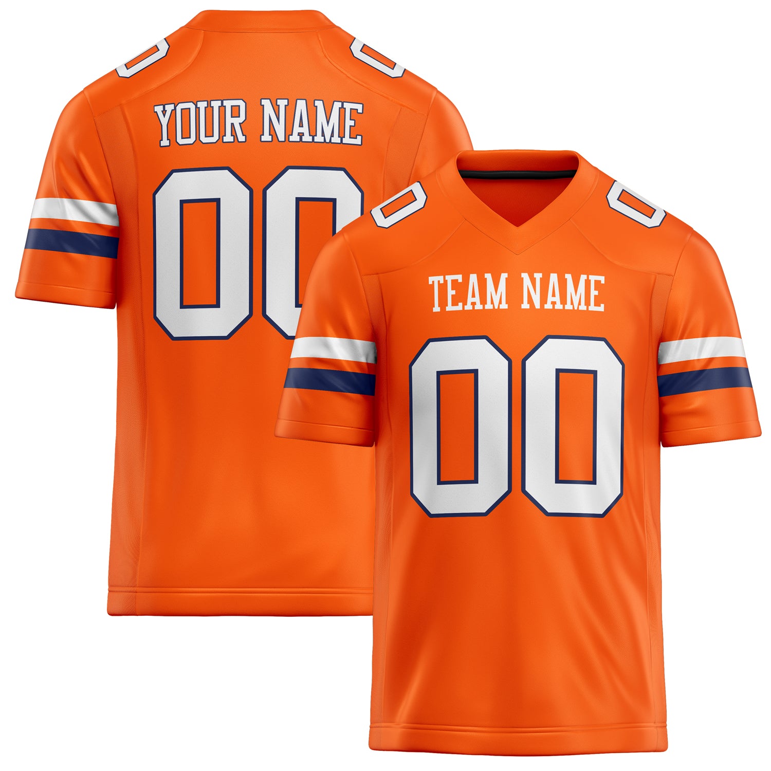 Custom Orange White Solid Colour Football Jersey FT02240730OR370