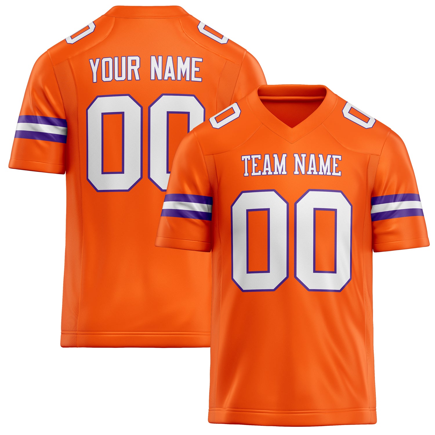 Custom Orange White Solid Colour Football Jersey FT02240730OR373