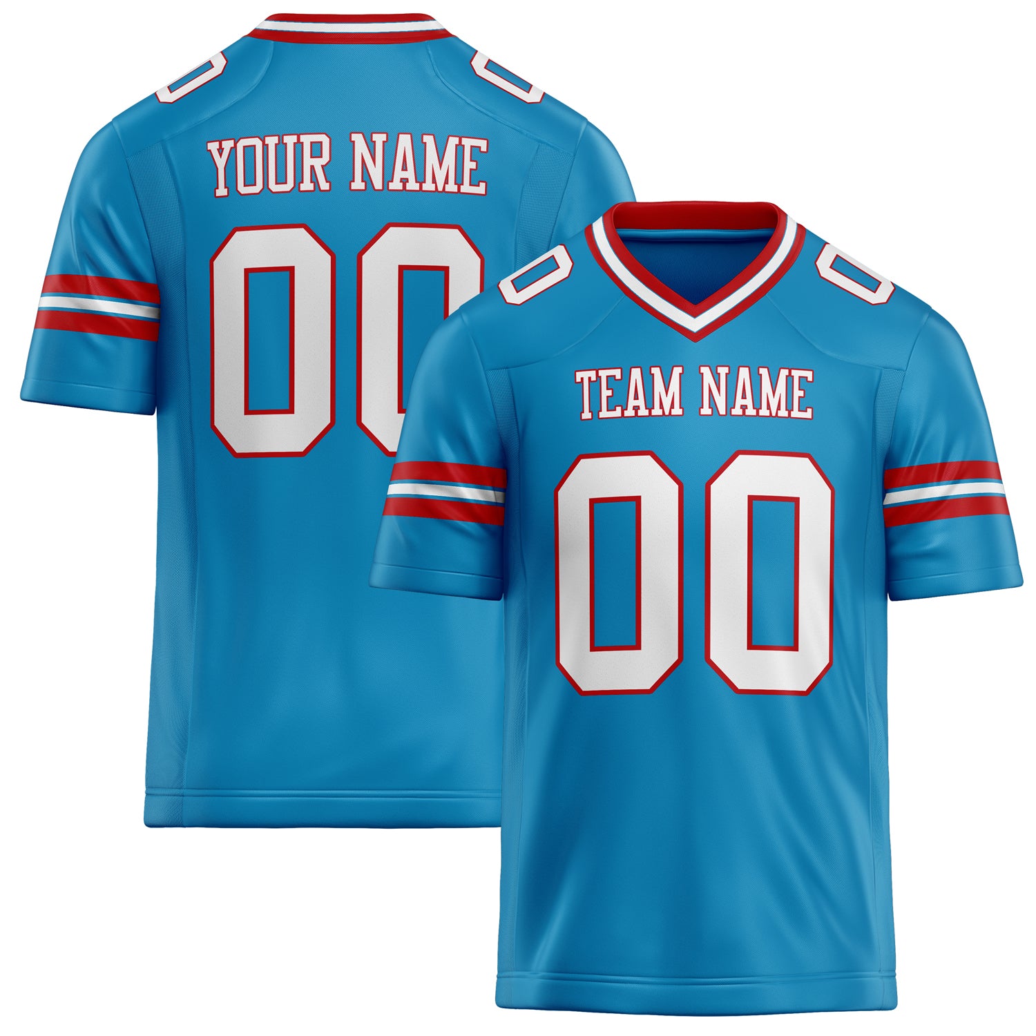 Custom Panther Blue White Solid Colour Football Jersey FT02240730PA375