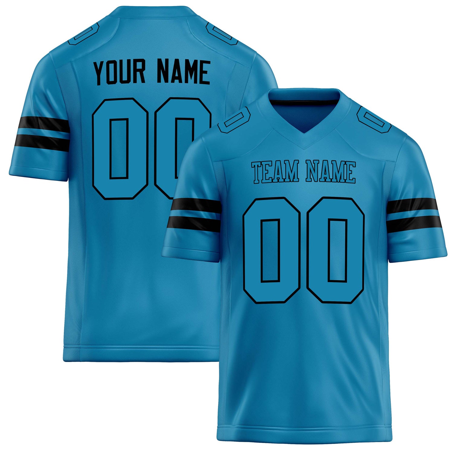 Custom Panther Blue Black Solid Colour Football Jersey FT02240730PA377