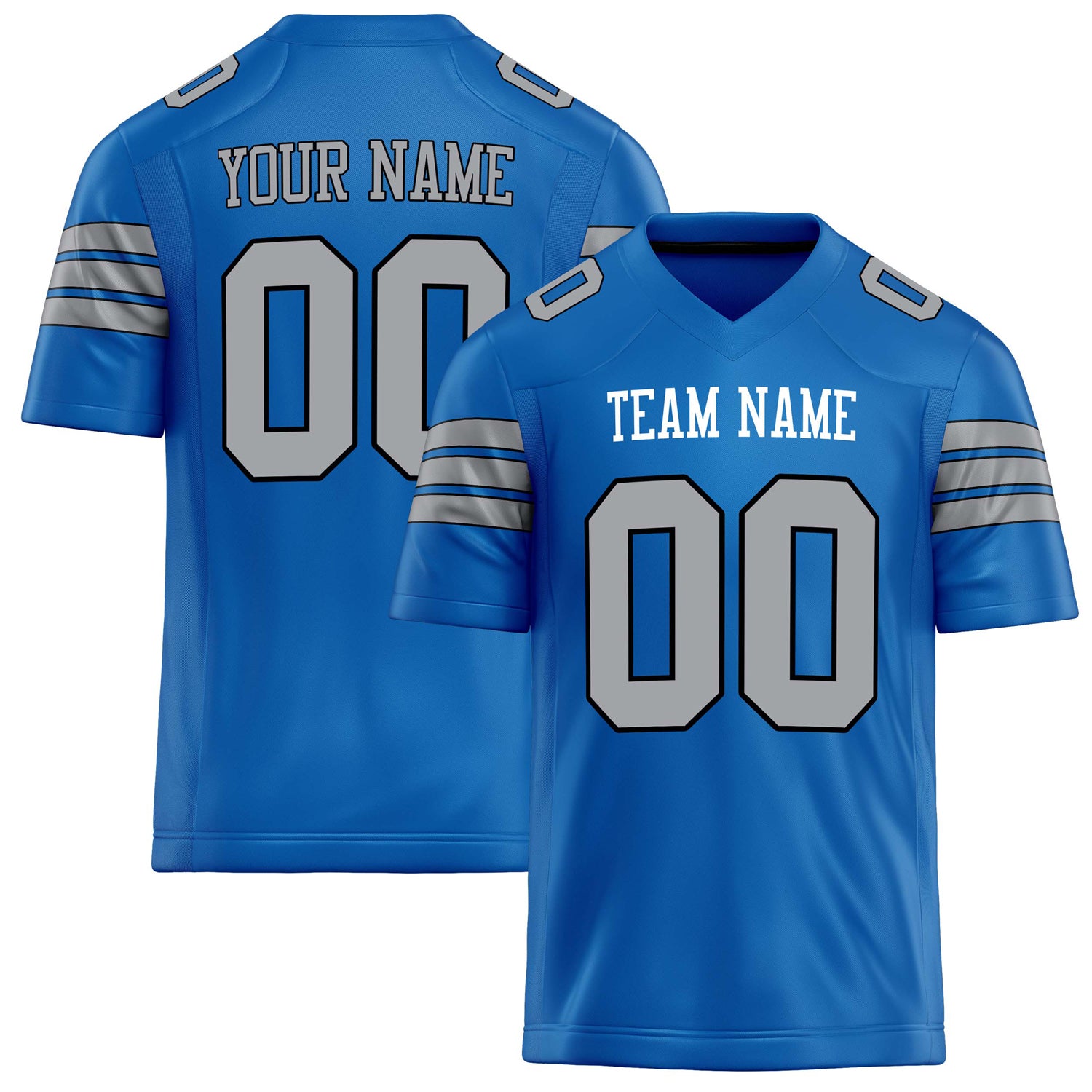 Custom Panther Blue gray Solid Colour Football Jersey FT02240730PA380