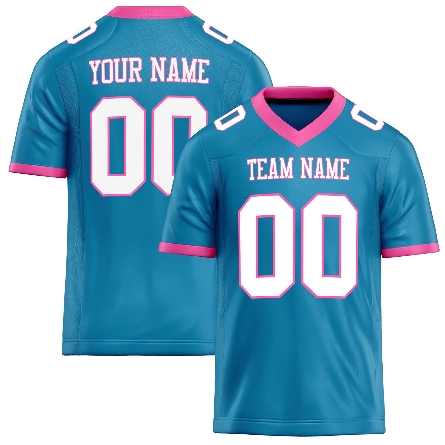 Custom Panther Blue White Solid Colour Football Jersey FT02240730PA381