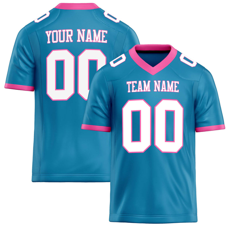 Custom Panther Blue White Solid Colour Football Jersey FT02240730PA381