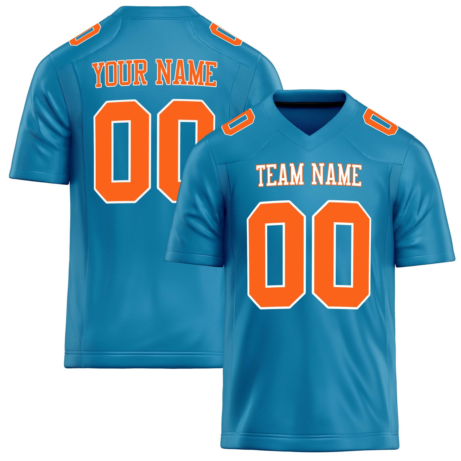 Custom Panther Blue orange Solid Colour Football Jersey FT02240730PA385