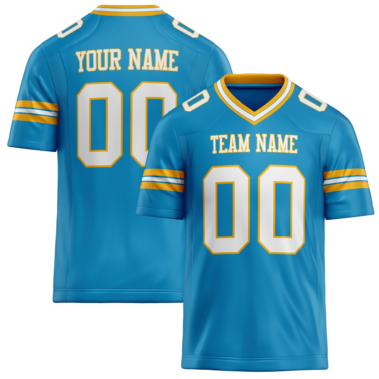 Custom Panther Blue White Solid Colour Football Jersey FT02240730PA386