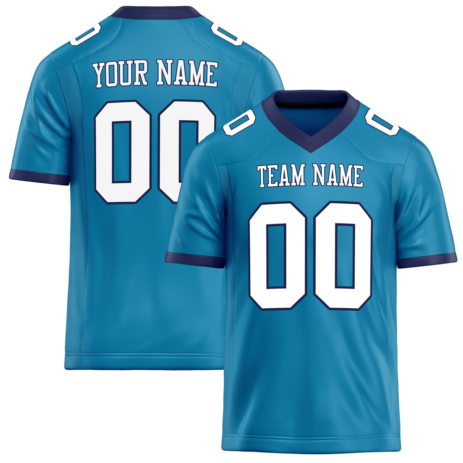 Custom Panther Blue White Solid Colour Football Jersey FT02240730PA387