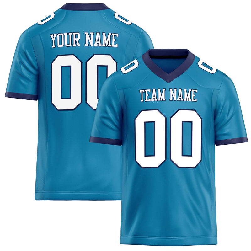 Custom Panther Blue White Solid Colour Football Jersey FT02240730PA387