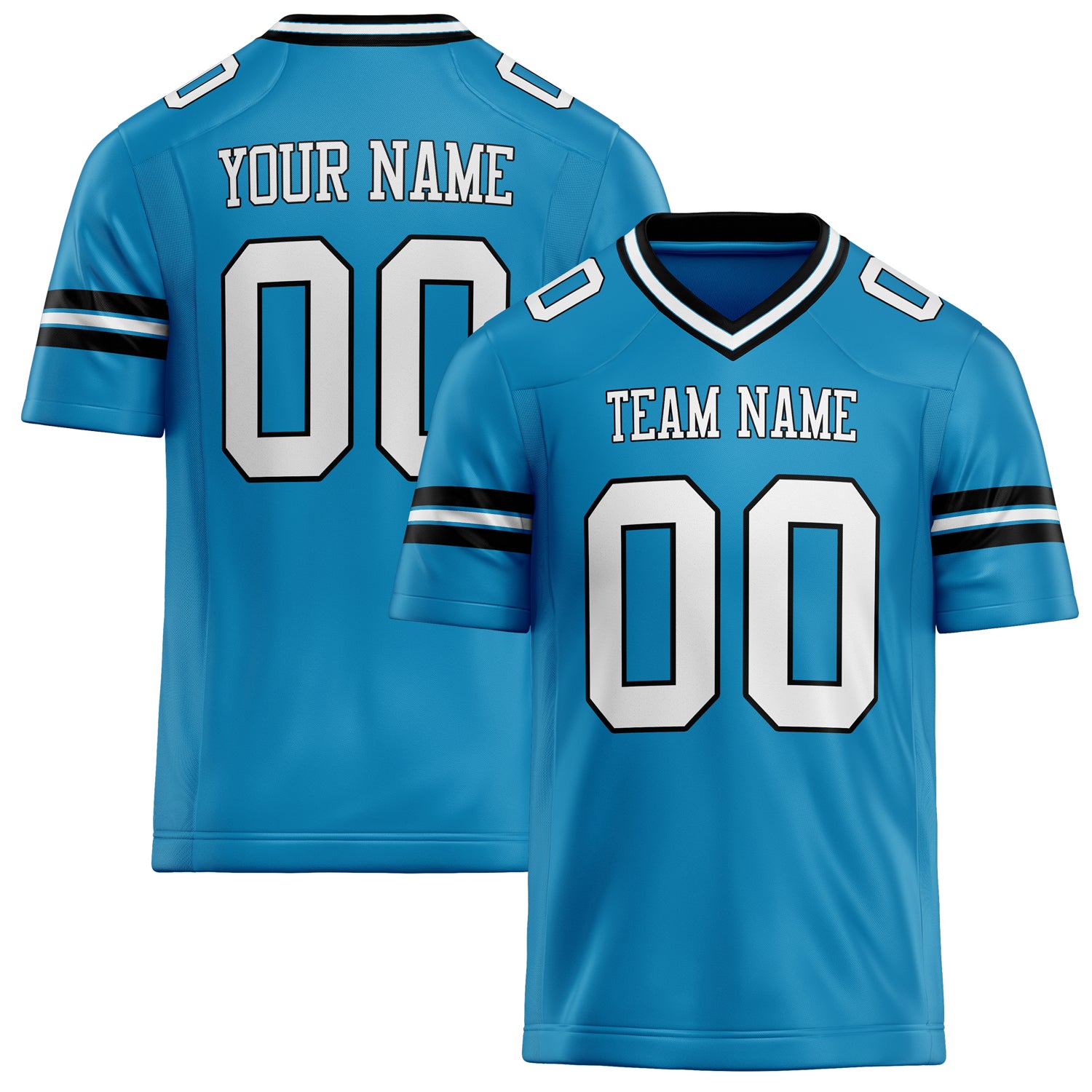 Custom Panther Blue White Solid Colour Football Jersey FT02240730PA388