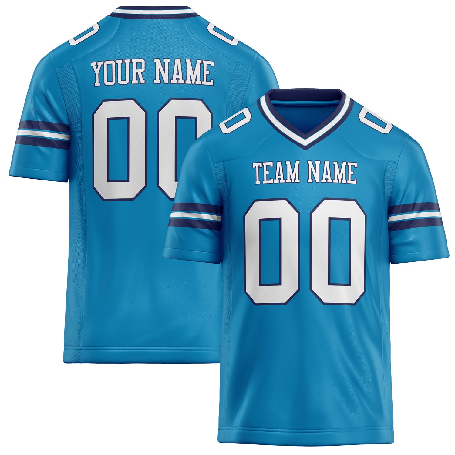 Custom Panther Blue White Solid Colour Football Jersey FT02240730PA389