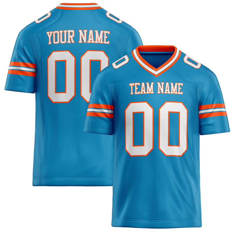 Custom Panther Blue White Solid Colour Football Jersey FT02240730PA390